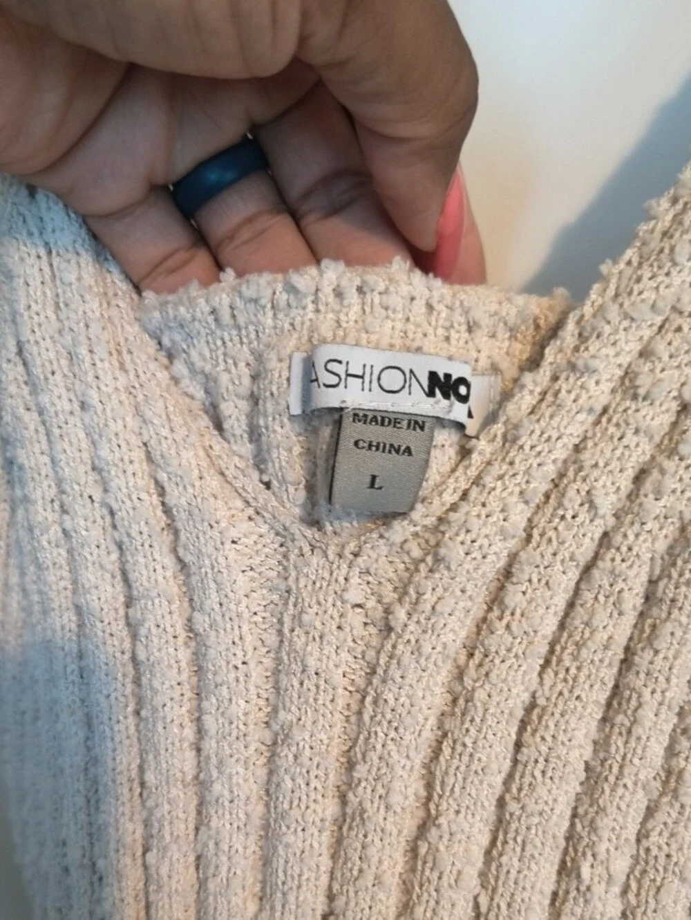 Fashion Nova Cream Ribbed Knit Tank - Picture 3 of 3